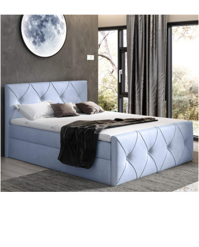 Łóżko kontynentalne Crystal Lux 160x200, tapicerowane, materac, topper, pojemnik, Gruszka Meble Łóżko kontynentalne Crystal Lux 160x200, tapicerowane, materac, topper, pojemnik, Gruszka Meble