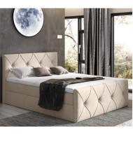 Łóżko kontynentalne Crystal Lux 180x200, tapicerowane, materac, topper, pojemnik, Gruszka Meble