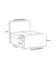 Łóżko kontynentalne Cristal Lux 200x200, tapicerowane, materac, topper, pojemnik, Gruszka Meble