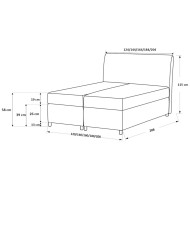 Łóżko kontynentalne Dakota 120x200, tapicerowane, materac, topper, pojemnik, Gruszka Meble