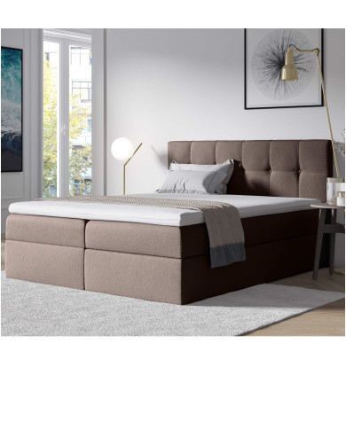 Łóżko kontynentalne Emporio 140x200, tapicerowane, materac, topper, pojemnik, Gruszka Meble Łóżko kontynentalne Emporio 140x200, tapicerowane, materac, topper, pojemnik, Gruszka Meble