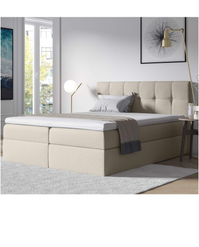 Łóżko kontynentalne Emporio 180x200, tapicerowane, materac, topper, pojemnik, Gruszka Meble Łóżko kontynentalne Emporio 180x200, tapicerowane, materac, topper, pojemnik, Gruszka Meble