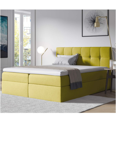 Łóżko kontynentalne Emporio 200x200, tapicerowane, materac, topper, pojemnik, Gruszka Meble Łóżko kontynentalne Emporio 200x200, tapicerowane, materac, topper, pojemnik, Gruszka Meble