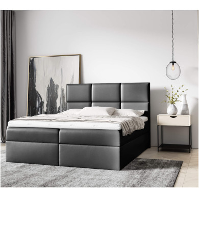Łóżko kontynentalne Imbir 180x200, tapicerowane, materac, topper, pojemnik, Gruszka Meble Łóżko kontynentalne Imbir 180x200, tapicerowane, materac, topper, pojemnik, Gruszka Meble