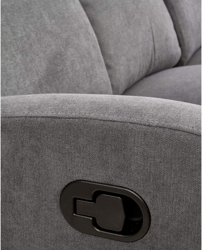 Sofa Oslo 3S zestaw wypoczynkowy, popielaty, wysuwany podnóżek