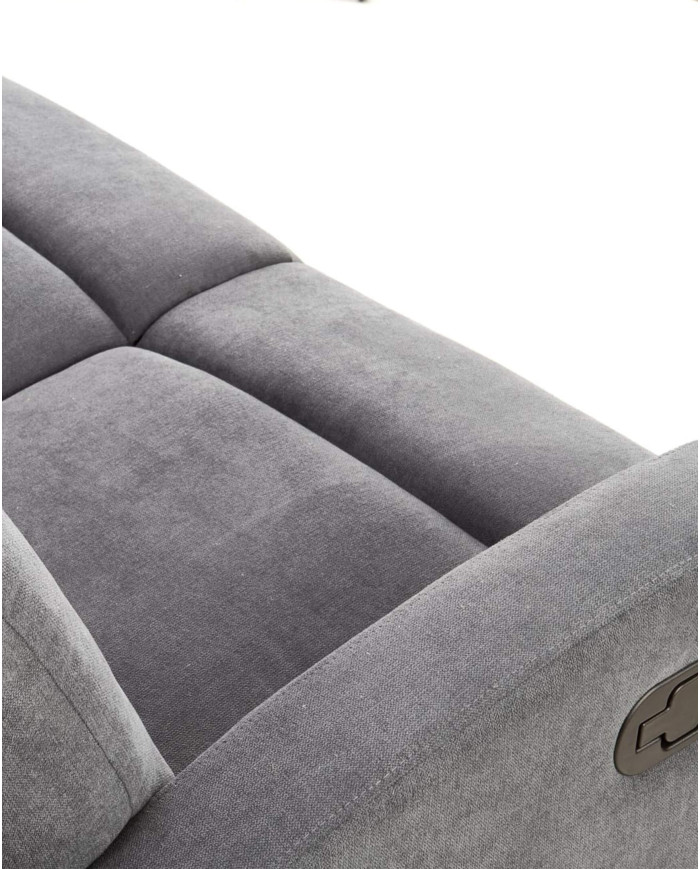 Sofa Oslo 3S zestaw wypoczynkowy, popielaty, wysuwany podnóżek