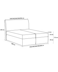 Łóżko kontynentalne Paros 120x200, tapicerowane, materac, topper, pojemnik, Gruszka Meble