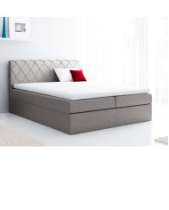 Łóżko kontynentalne Baqu 140x200, tapicerowane, materac, topper, pojemnik, Lars
