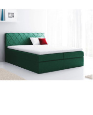 Łóżko kontynentalne Baqu 180x200, tapicerowane, materac, topper, pojemnik, Lars