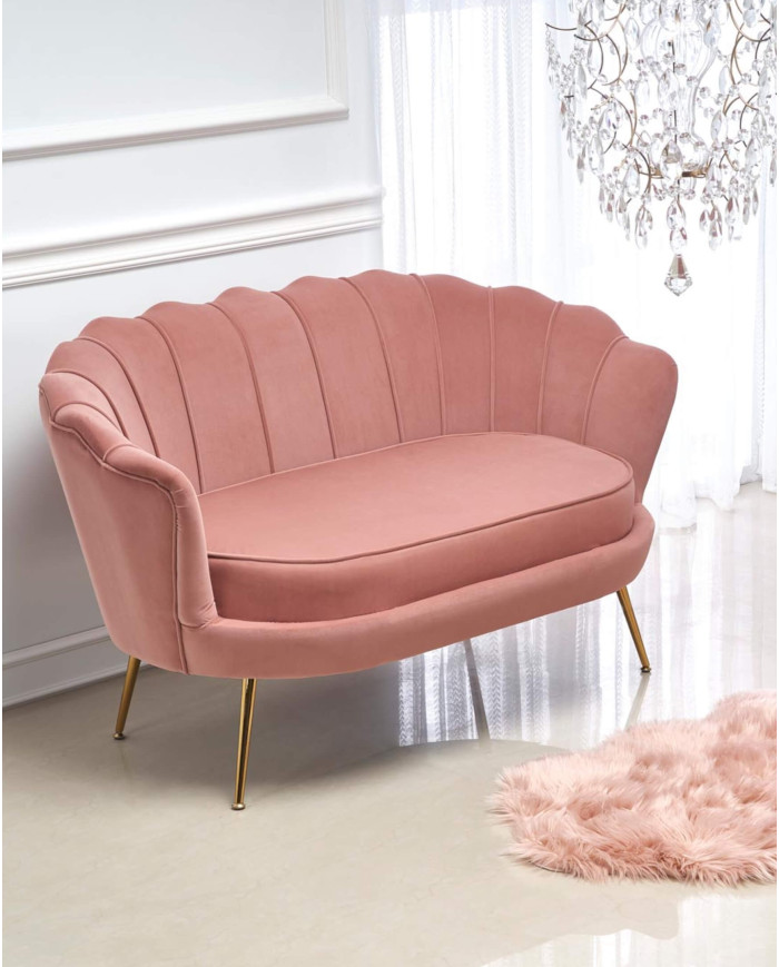 Sofa Amorinito XL, różowy/złoty