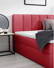 Łóżko kontynentalne Casandra 120x200, tapicerowane, materac, topper, pojemnik, Lars