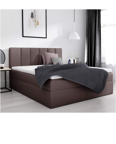 Łóżko kontynentalne Sora 140x200, tapicerowane, materac, topper, pojemnik, Gruszka Meble Łóżko kontynentalne Sora 140x200, tapicerowane, materac, topper, pojemnik, Gruszka Meble