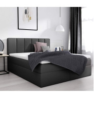 Łóżko kontynentalne Casandra 160x200, tapicerowane, materac, topper, pojemnik, Lars