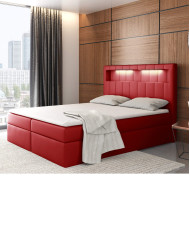 Łóżko kontynentalne Genua 200x200, tapicerowane, materac, topper, pojemnik, Lars