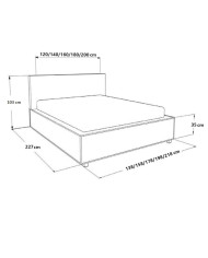 Łóżka tapicerowane Amber 180x200, podnośnik, stelaż, pojemnik, Gruszka Meble