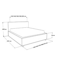 Łóżka tapicerowane Apollo 200x200, podnośnik, stelaż, pojemnik, Gruszka Meble