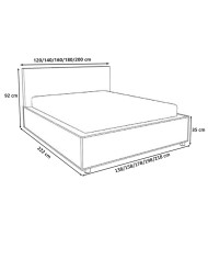 Łóżka tapicerowane Campo 180x200, podnośnik, stelaż, pojemnik, Gruszka Meble
