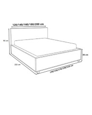 Łóżka tapicerowane Dubaj 120x200, podnośnik, stelaż, pojemnik, Gruszka Meble