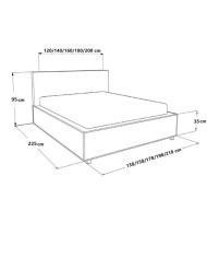 Łóżka tapicerowane Faro 180x200, podnośnik, stelaż, pojemnik, Gruszka Meble