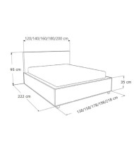 Łóżka tapicerowane Lexus 120x200, podnośnik, stelaż, pojemnik, Gruszka Meble