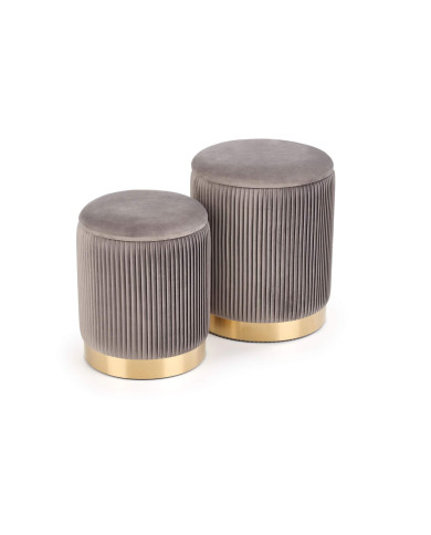 Pufa Monty, 2w1, popielata/złota Pufa Monty, 2w1, popielata/złota