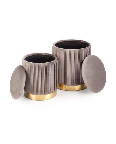 Pufa Monty, 2w1, popielata/złota Pufa Monty, 2w1, popielata/złota