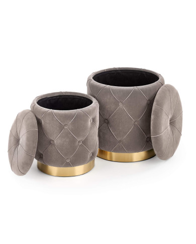 Pufa Polly, 2w1, popielata/złota Pufa Polly, 2w1, popielata/złota