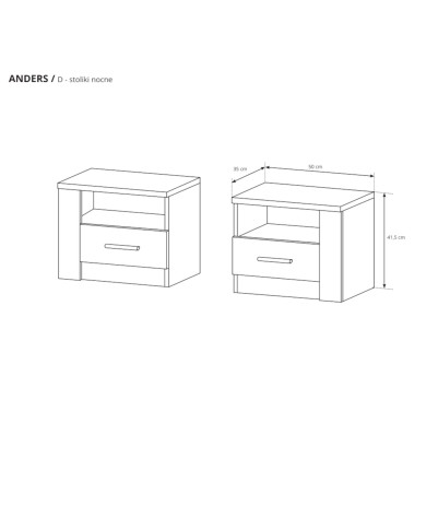 Szafka nocna Anders, Laski Meble