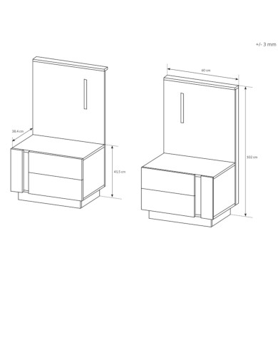 Szafki nocne Arco z oświetleniem, front biały połysk, Laski Meble
