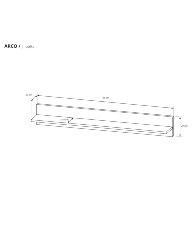 Półka wisząca Arco, Laski Meble Półka wisząca Arco, Laski Meble