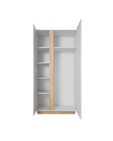 Szafa dwudrzwiowa Arco 96, front biały połysk, Laski Meble Szafa dwudrzwiowa Arco 96, front biały połysk, Laski Meble