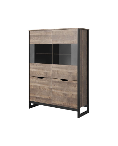 Witryna Arden, czterodrzwiowa niska, na płozach, Laski Meble Witryna Arden, czterodrzwiowa niska, na płozach, Laski Meble