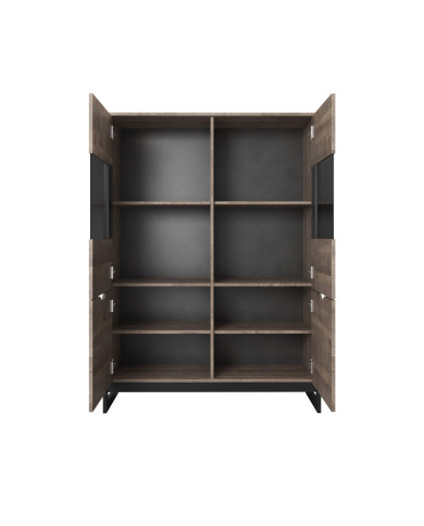 Witryna Arden, czterodrzwiowa niska, na płozach, Laski Meble Witryna Arden, czterodrzwiowa niska, na płozach, Laski Meble