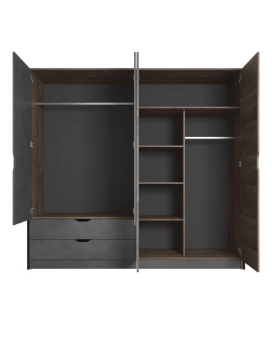 Szafa Arden 220, czterodrzwiowa z lustrem, Laski Meble Szafa Arden 220, czterodrzwiowa z lustrem, Laski Meble