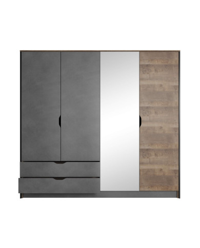 Szafa Arden 220, czterodrzwiowa z lustrem, Laski Meble Szafa Arden 220, czterodrzwiowa z lustrem, Laski Meble