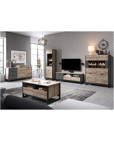 Komoda Arden 160, dwudrzwiowa z szufladami, Laski Meble Komoda Arden 160, dwudrzwiowa z szufladami, Laski Meble