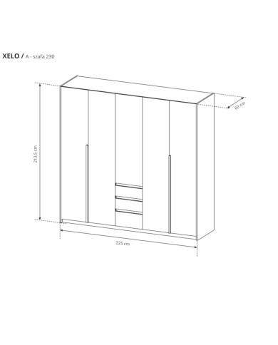 Szafa Xelo 230 do sypialni, Laski Meble