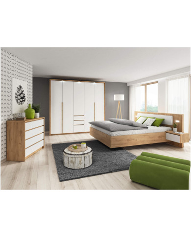Łóżko sypialniane Xelo 160x200, z podświetlanymi szafkami nocnymi, Laski Meble Łóżko sypialniane Xelo 160x200, z podświetlanymi szafkami nocnymi, Laski Meble