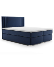 Łóżko kontynentalne Arezzo 160x200, tapicerowane, materac, pojemnik, topper-1