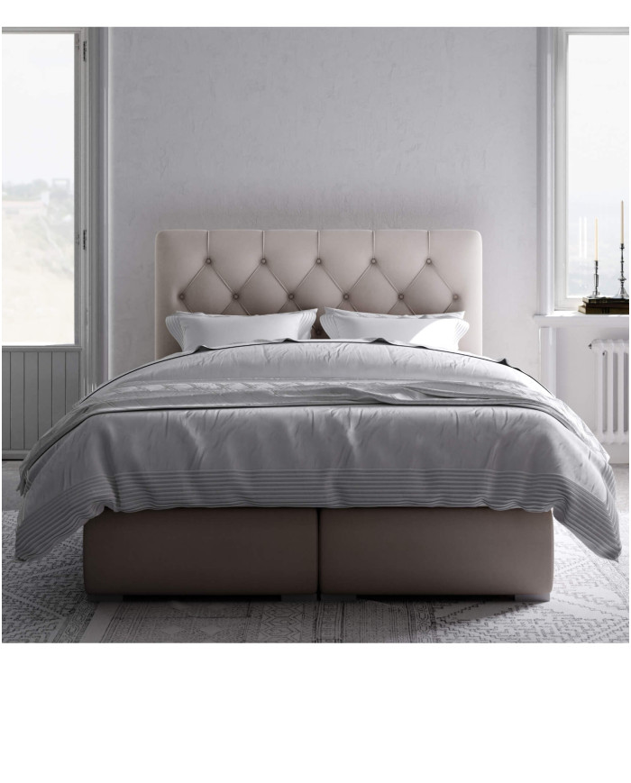 Łóżko kontynentalne Roma 120x200 cm, tapicerowane, materac, pojemnik, topper, LAVERTO