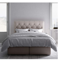 Łóżko kontynentalne Salerno 120x200, tapicerowane, materac, pojemnik, topper, Lars