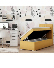 Łóżko kontynentalne Carlo 80x200 cm, tapicerowane, materac, pojemnik, topper, LAVERTO
