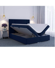 Łóżko kontynentalne Morano 120x200 cm, tapicerowane, materac, pojemnik, topper, LAVERTO
