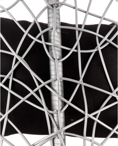 Fotel ogrodowy Eggy, popielaty rattan syntetyczny, poduszeczki, metalowa czarna rama, HALMAR Fotel ogrodowy Eggy, popielaty rattan syntetyczny, poduszeczki, metalowa czarna rama, HALMAR
