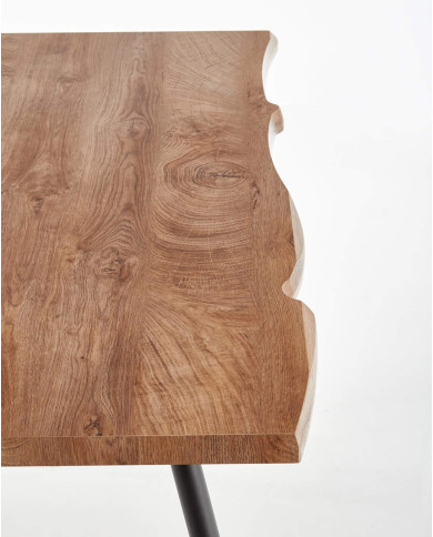 Stół prostokątny Larson, 120/80/77 cm, dąb naturalny, nogi metalowe czarne, HALMAR Stół prostokątny Larson, 120/80/77 cm, dąb naturalny, nogi metalowe czarne, HALMAR