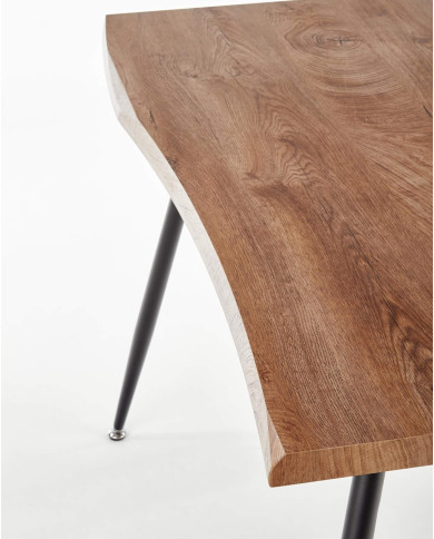 Stół prostokątny Larson, 120/80/77 cm, dąb naturalny, nogi metalowe czarne, HALMAR Stół prostokątny Larson, 120/80/77 cm, dąb naturalny, nogi metalowe czarne, HALMAR