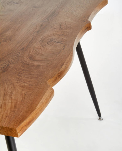 Stół prostokątny Larson, 120/80/77 cm, dąb naturalny, nogi metalowe czarne, HALMAR Stół prostokątny Larson, 120/80/77 cm, dąb naturalny, nogi metalowe czarne, HALMAR
