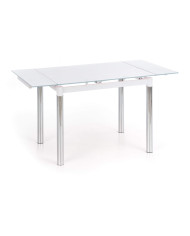 Stół Logan 2, biały/chromowany, rozkładany, 96-142/70/75 cm