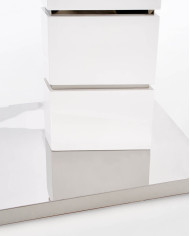 Stół kolumnowy Lord, biały, rozkładany, 160-200/90/75 cm