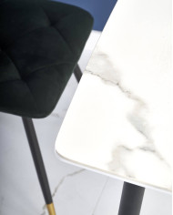 Stół Marco, biały marmur/czarny, 120/70/65 cm